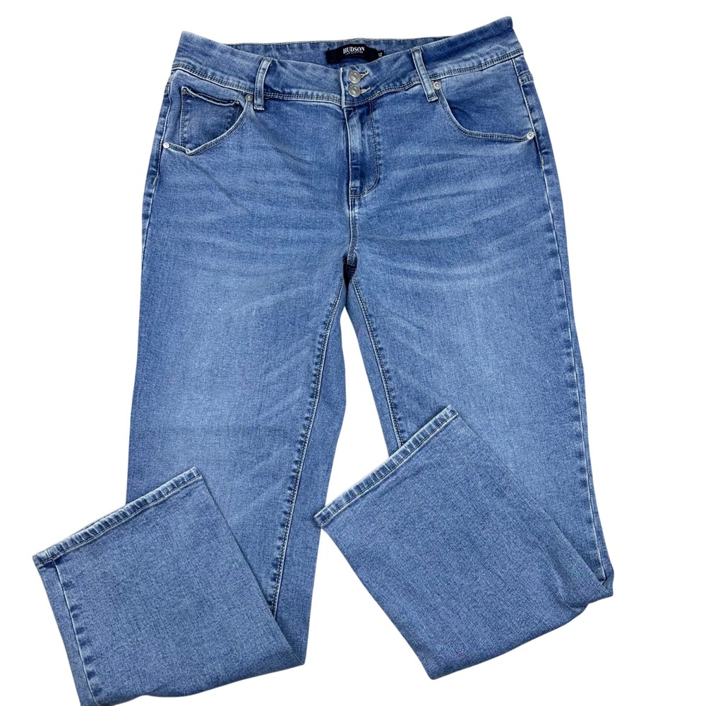 Hudson Los Angeles Beth Baby Bootcut Jeans Medium Wash Flap Pocket Size 12‎ - Picture 2 of 12